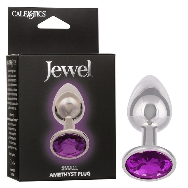 Jewel Amethyst Purple Aluminum Anal Plug