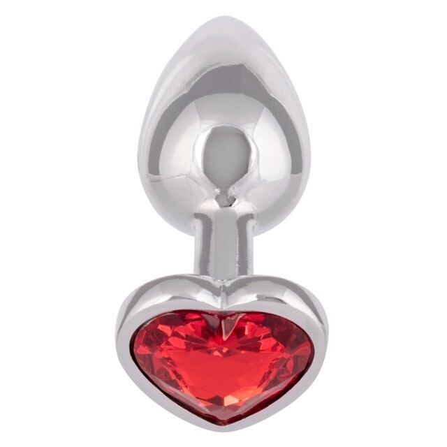 Jewel Ruby Heart Red Aluminum Anal Plug