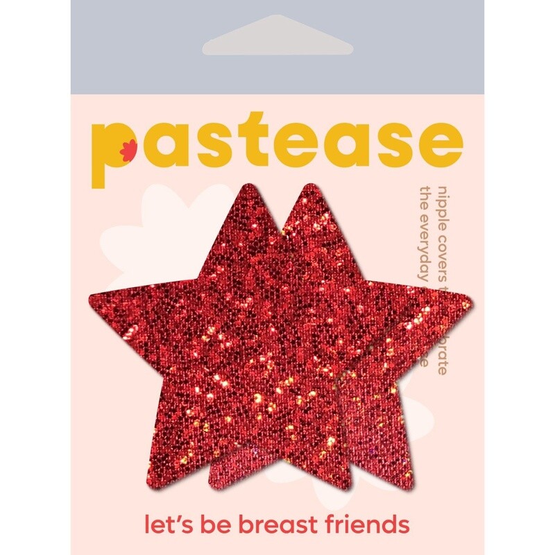 Pastease Rockstar Glitter Red Nipple Pasties