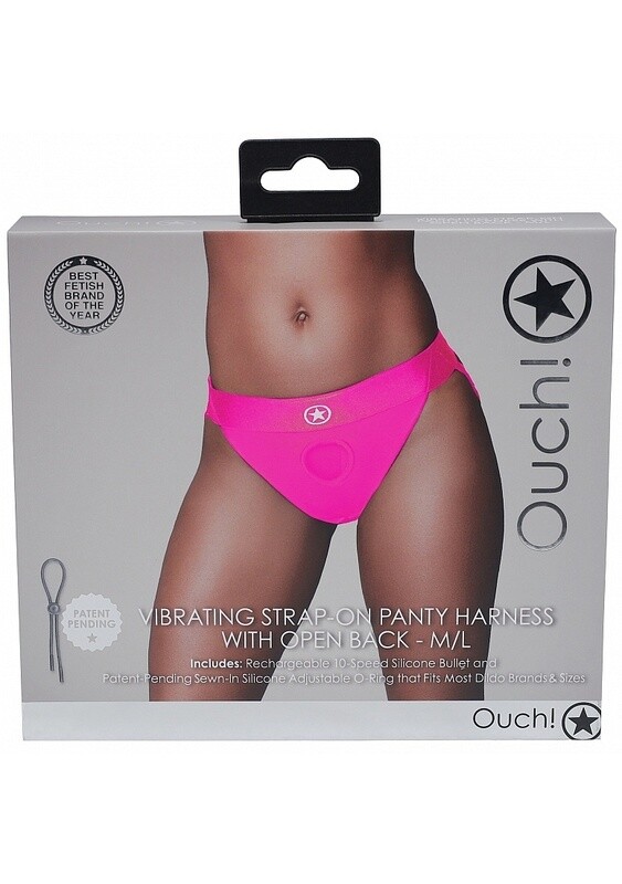 Rechargeable Vibrating Strap-On Panty with Adjustable O-Ring
