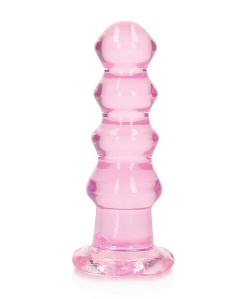 RealRock Crystal Clear 5.5&quot; Curvy Dildo, Color: Pink