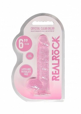 Realrock Crystal Clear 6&quot; Dildo with Balls