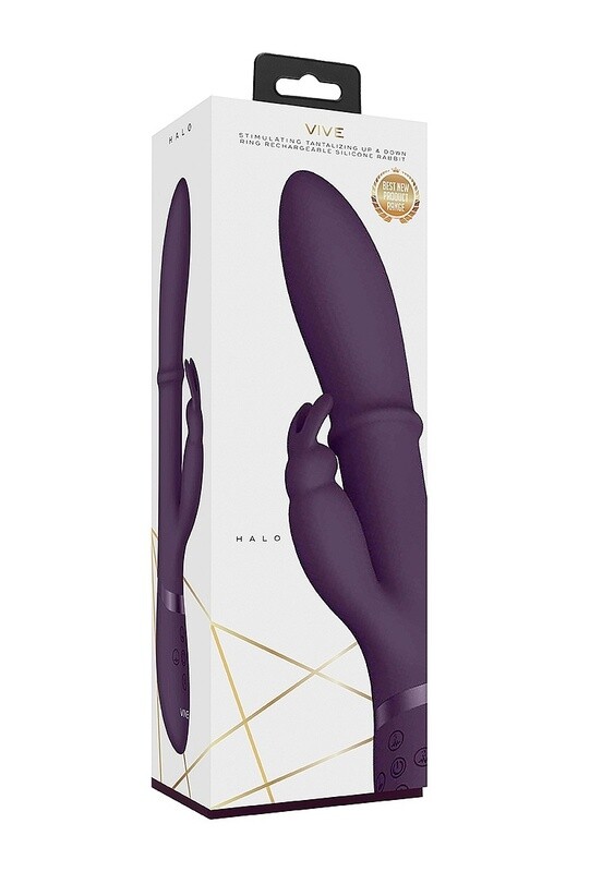 Vive Halo Rechargeable Rabbit with Sliding Ring Stimulator