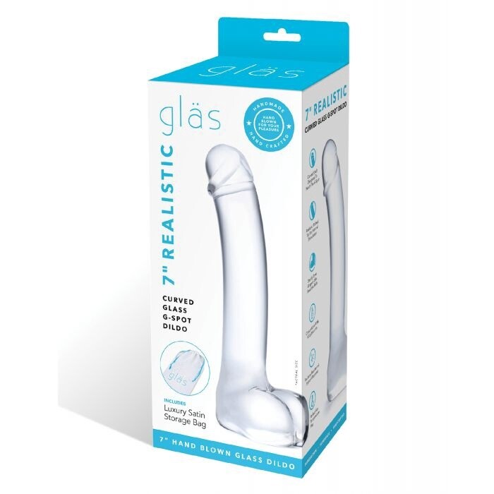 Glas Realistic Curved Glass 7&quot; G Spot Dildo