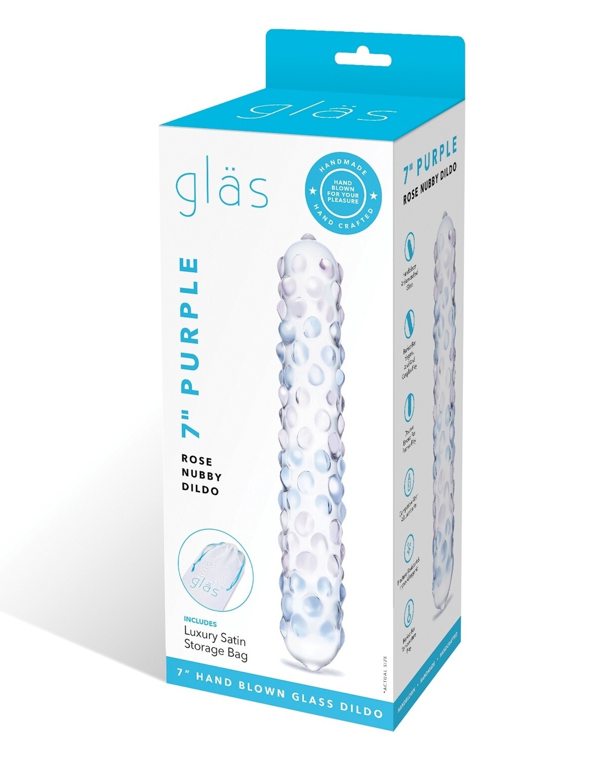 Glas Purple Rose Nubby Dildo
