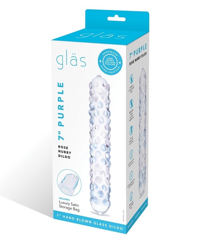 Glas Purple Rose Nubby Dildo