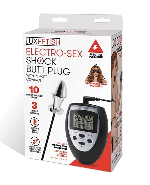 Lux Fetish Electro Sex Shock Butt Plug with Remote Control