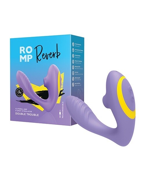 Romp Reverb Rechargeable Silicone Rabbit Vibrator with Clitoral Air Stimulator