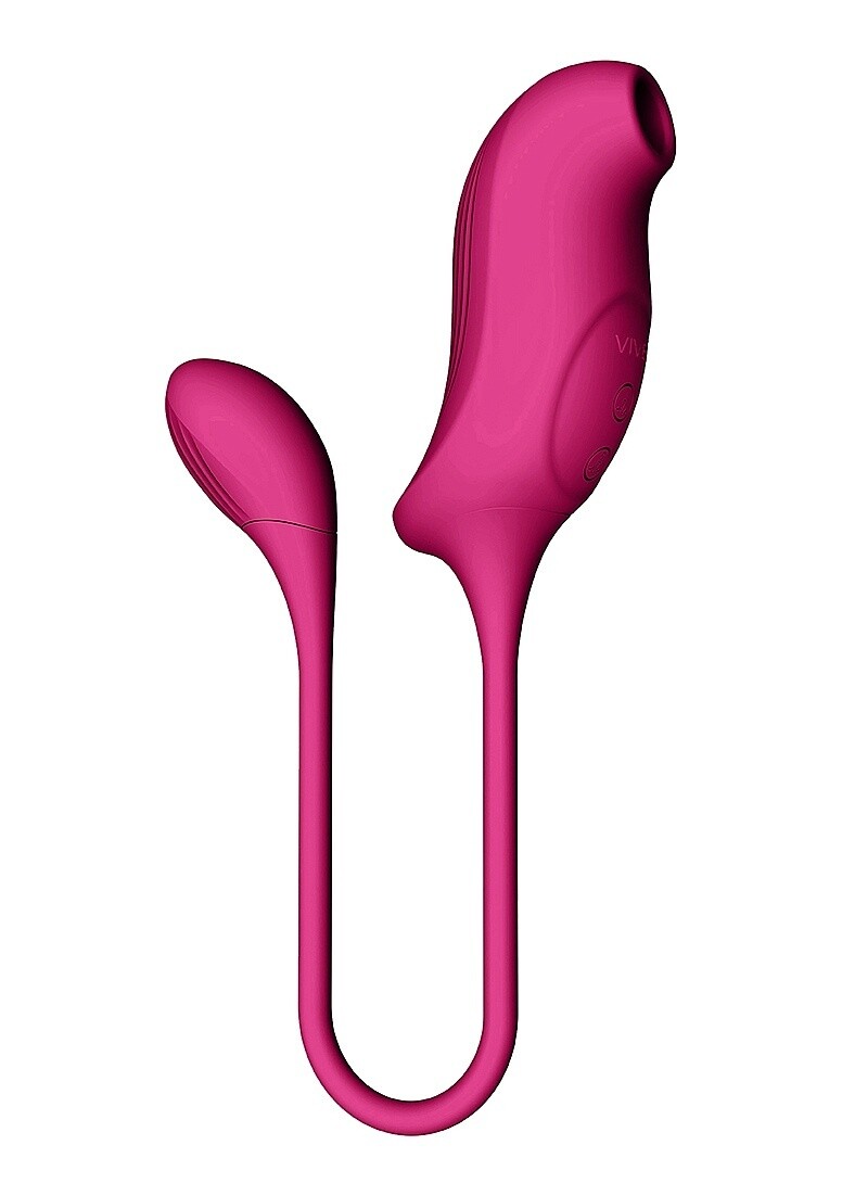 Vive Quino Double Action Air Wave &amp; Vibrating Egg, Color: Pink