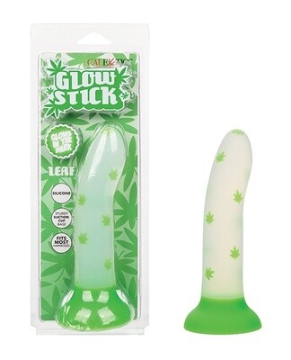 Glow Stick Leaf Silicone Glow in the Dark Dildo with Suction Base