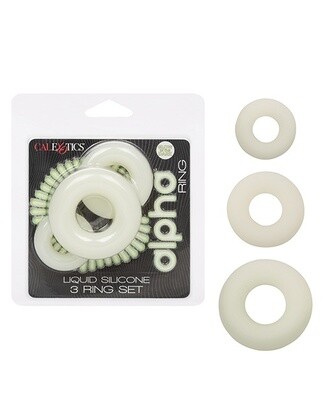 Alpha Glow in the Dark Liquid Silicone 3 Ring Set