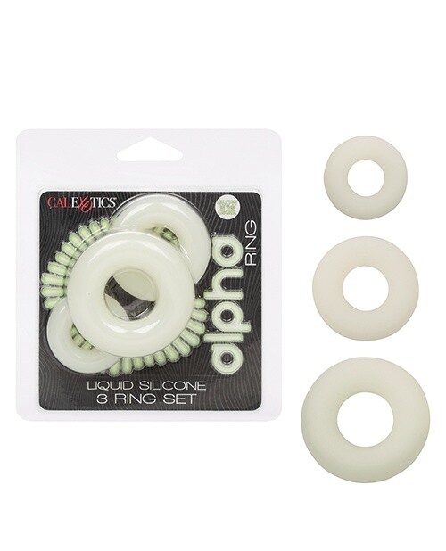 Alpha Glow in the Dark Liquid Silicone 3 Ring Set