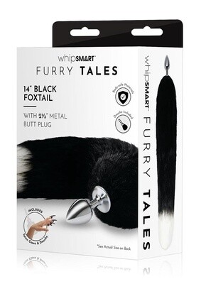 Furry Tales 14&quot; Black Foxtail Metal Plug