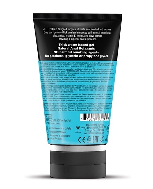 Wicked Jelle Plus Water Based Anal Lubricant with Relaxants