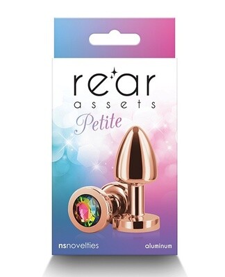 Rear Assets Rose Gold Petite Rainbow Aluminum Anal Plug