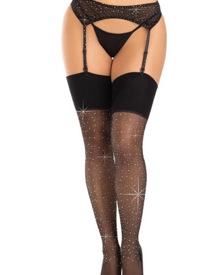 Harmony Wide Top Rhinestone Stockings