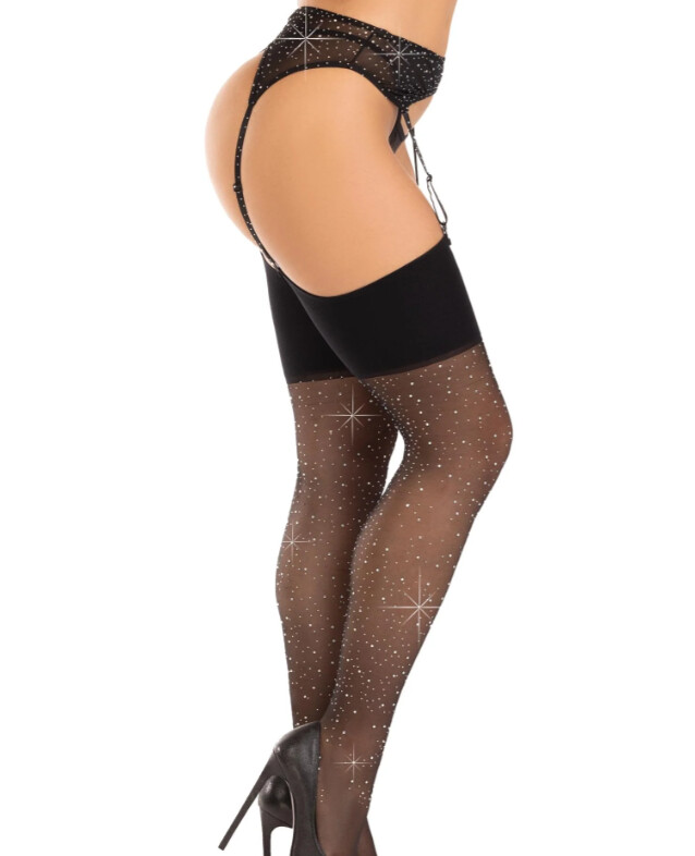 Harmony Wide Top Rhinestone Stockings