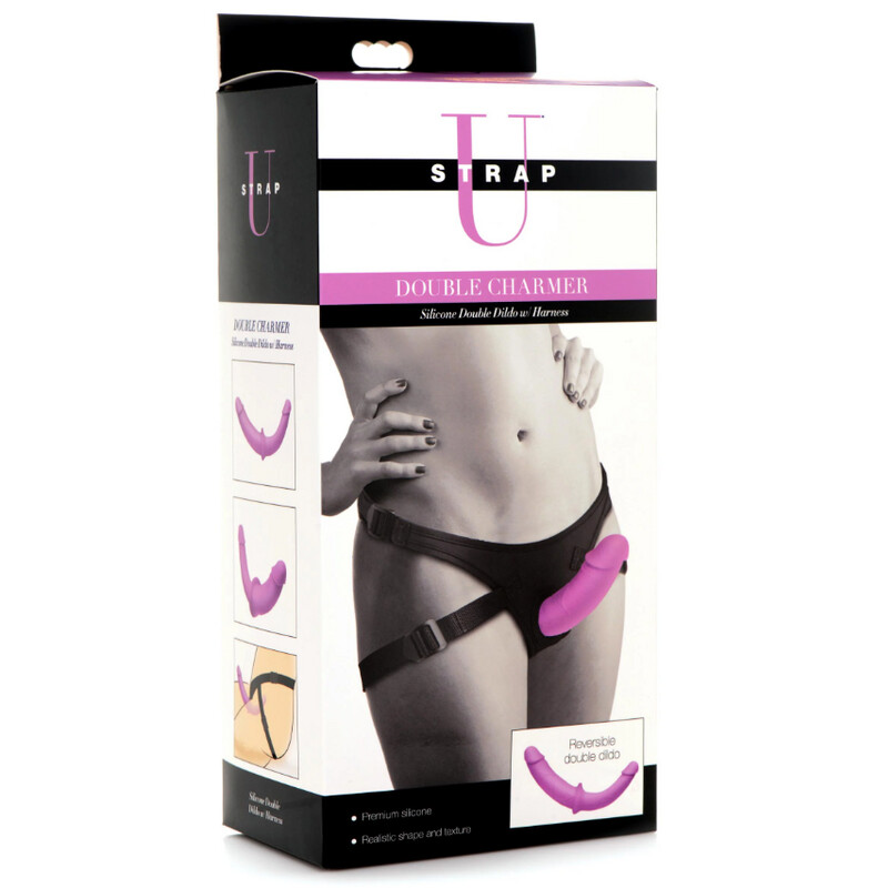 Strap U Double Charmer Silicone Double Dildo with Harness