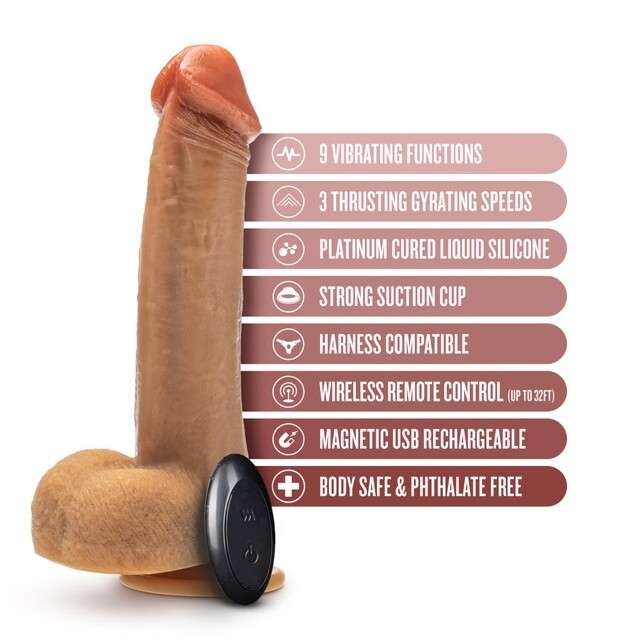 Dr. Phillips Rechargeable 8" Thrusting Dildo with Remote Control