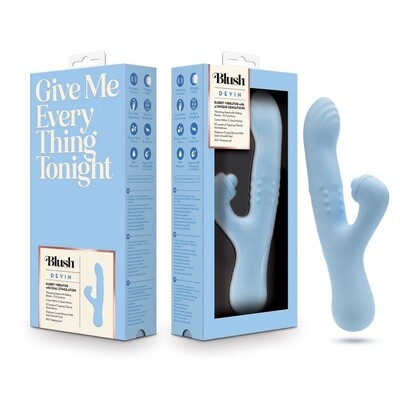 Blush Devin Rechargeable Silicone Rabbit Vibrator