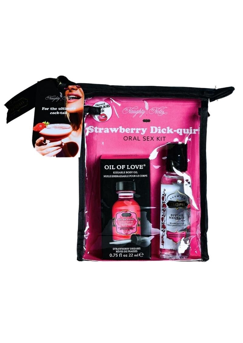 Kama Sutra Oral Sex Cocktail Kit, Flavor: Strawberry Dick-Quiri