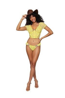 Citrus Embroidered Bustier Set