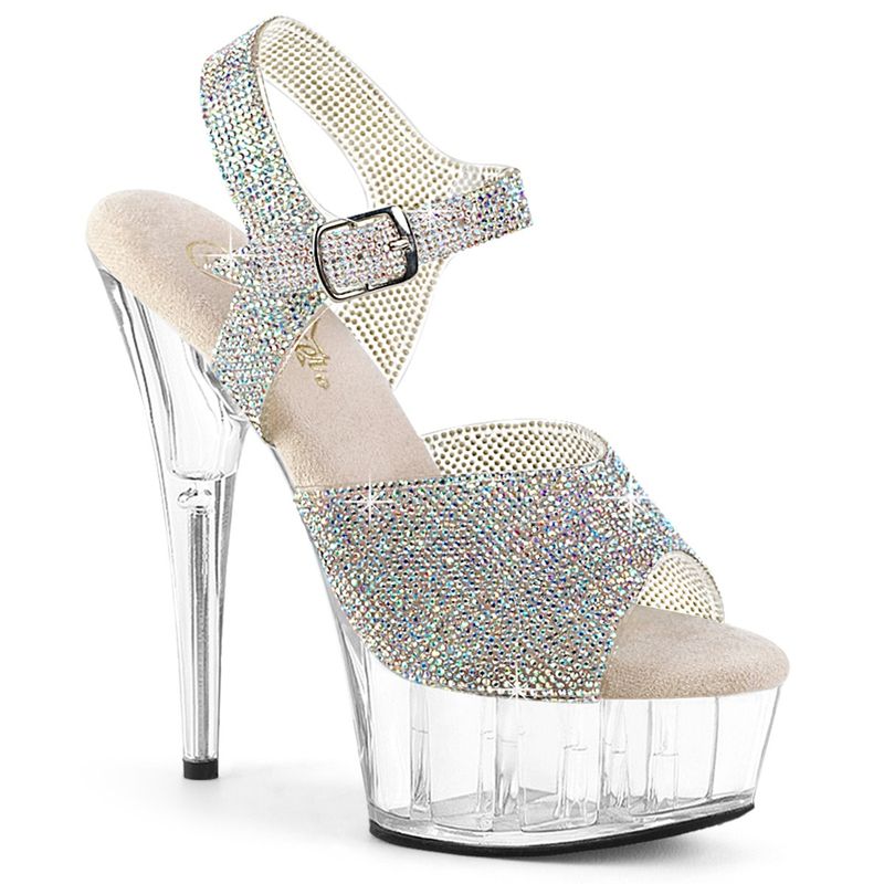 Delight 6&quot; Rhinestone Ankle Strap Sandal