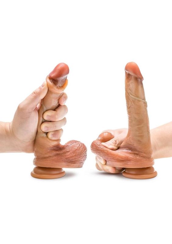 Renaissance Davinci 8" Silicone Sliding Foreskin Dildo with Squeezable Balls