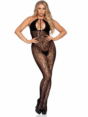 Curves Ahead Lace &amp; Opaque Bodystocking