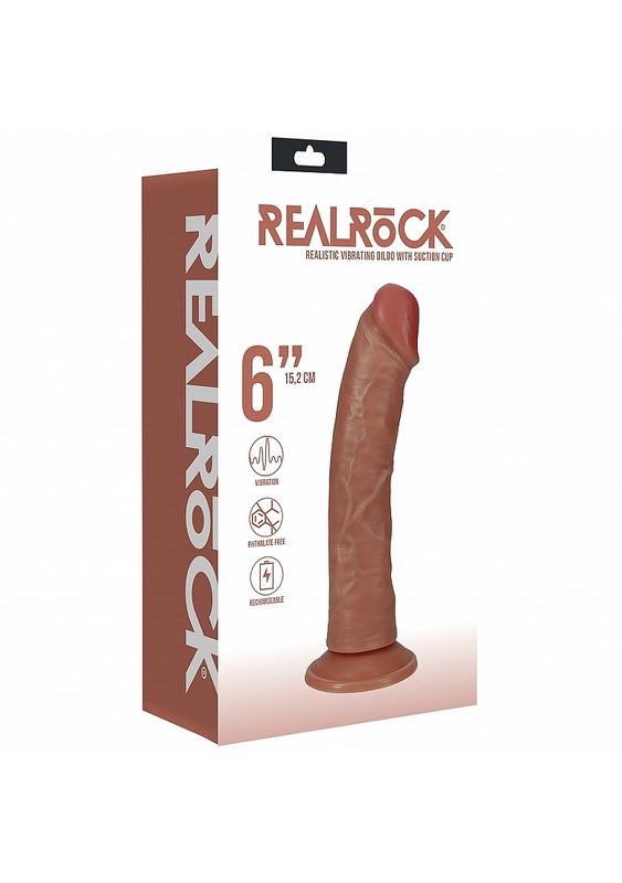 RealRock 6" Realistic Rechargeable Vibrating Dildo