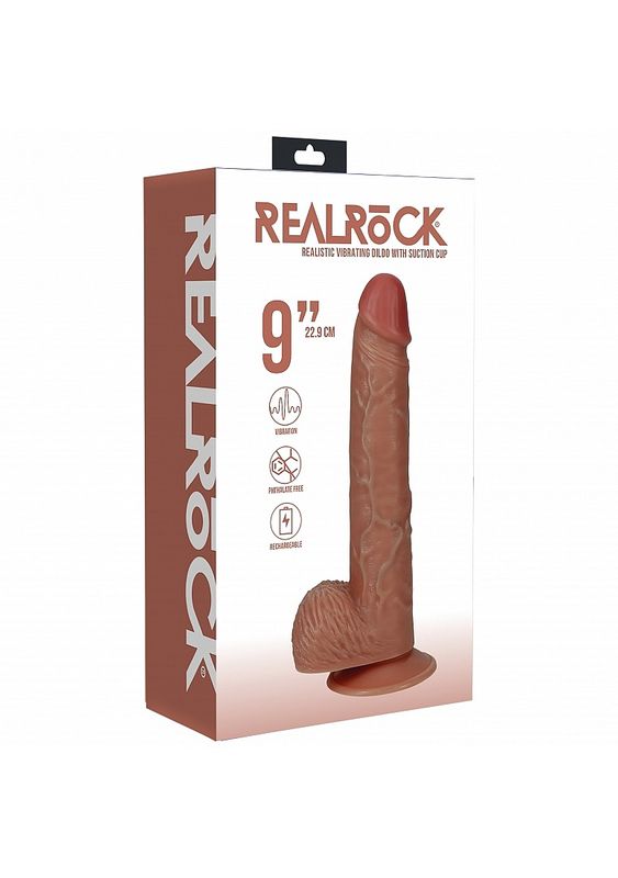 RealRock 9&quot; Realistic Rechargeable Vibrating Dildo