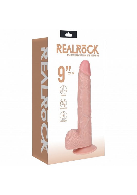 RealRock 9" Realistic Rechargeable Vibrating Dildo