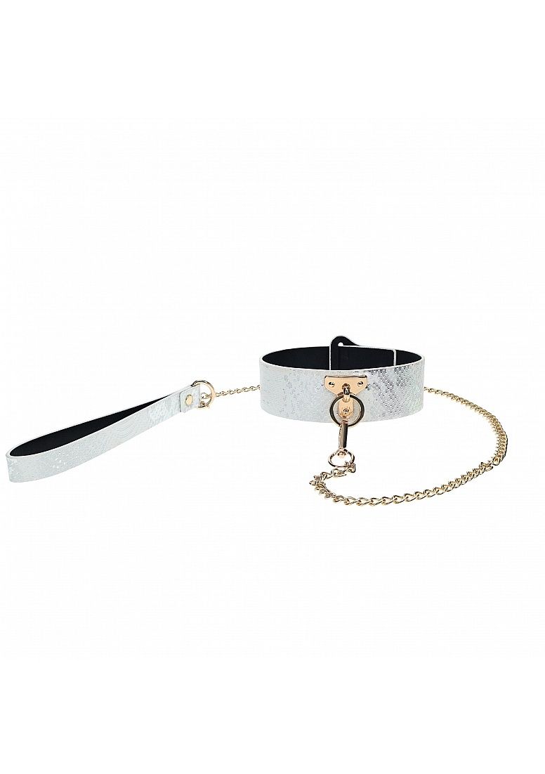 Florence Collection - Collar with Leash, Color: White