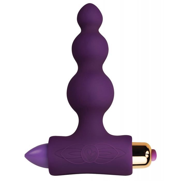 Petite Sensations Bubbles Silicone Vibrating Butt Plug, Color: Purple