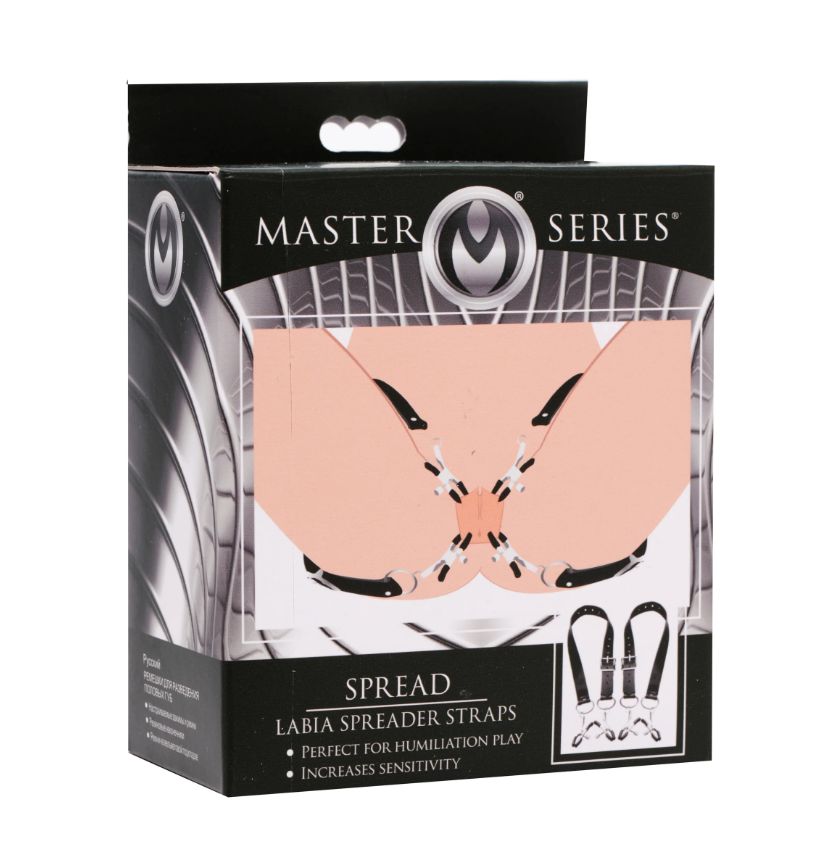 Master Series Spread Labia Spreader Straps with Clitoral Clamps