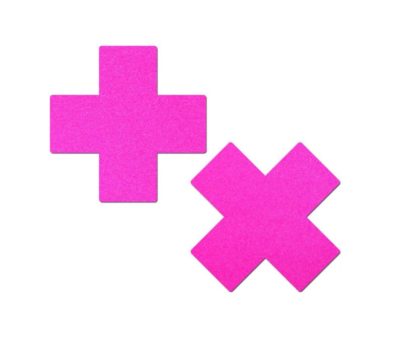 Pastease Plus X Neon Pink Day-Glow Cross Pasties