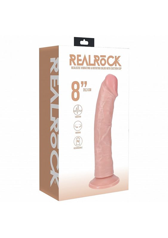 Realrock 8&quot; Realistic Vibrating &amp; Rotating Dildo