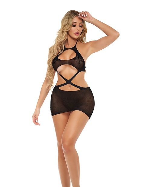 Pink Lipstick Cashed Out Mesh Dress