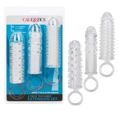 Textured Extension Set Penis Sleeves (3 piece)