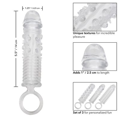 Textured Extension Set Penis Sleeves (3 piece)