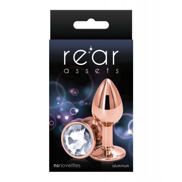Rear Assets Rose Gold/Clear Gem Anal Plug