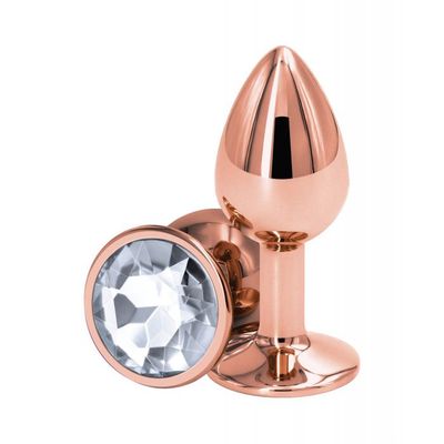 Rear Assets Rose Gold Anal Plug with Silver Gem