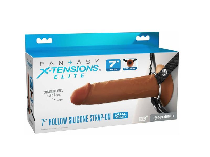 Fantasy X-Tensions Elite Hollow Silicone Strap-On 7&quot;