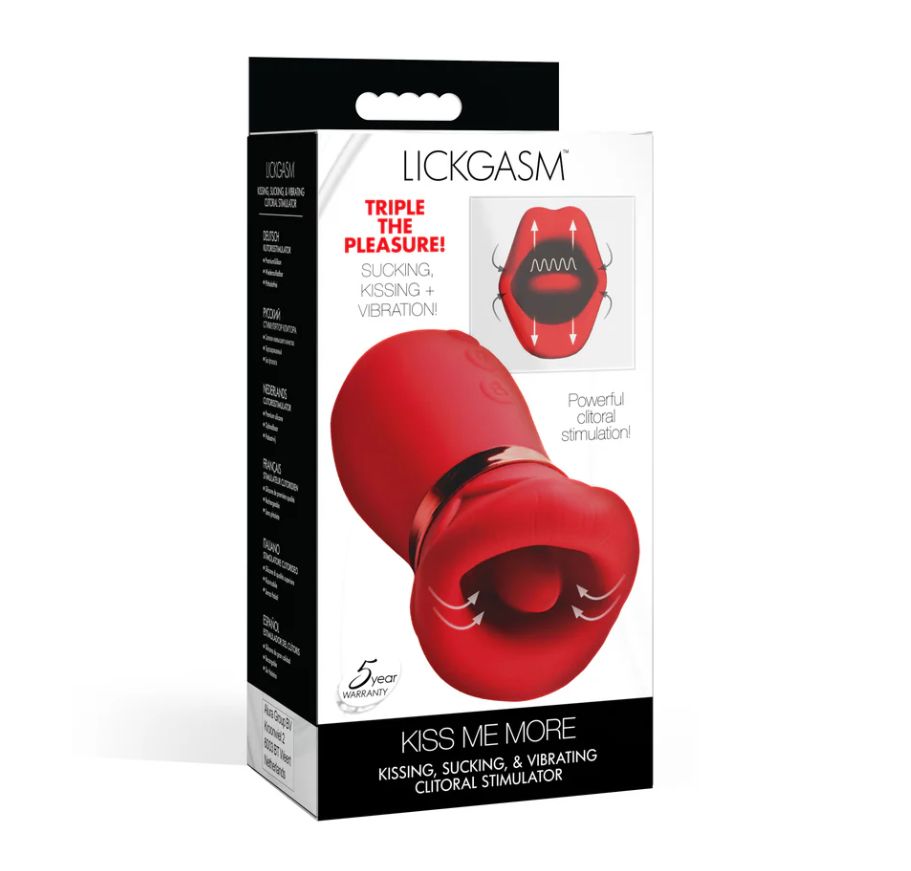 Lickgasm Kiss Me More Kissing, Sucking, &amp; Vibrating Clitoral Stimulator