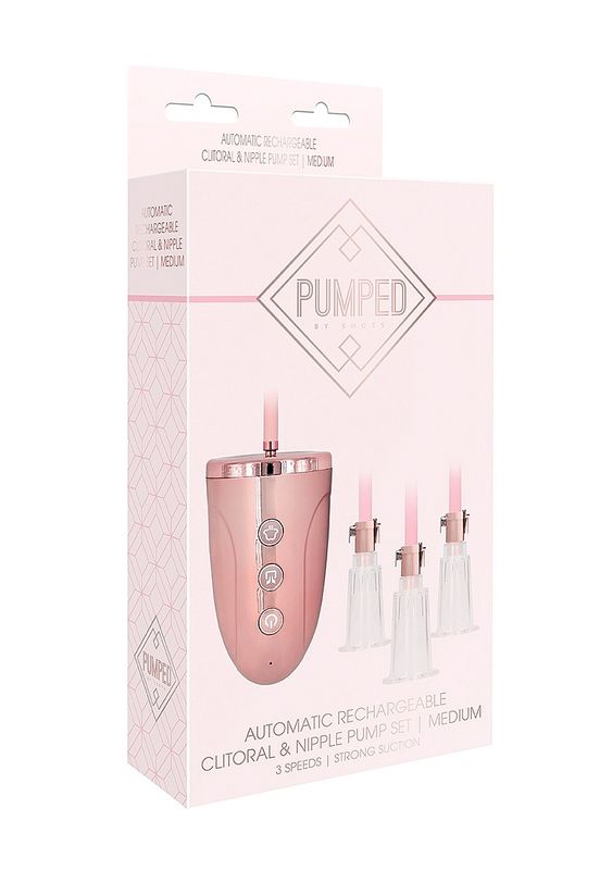 Pumped Automatic Rechargeable Clitoral and Nipple Pump Set