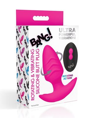Bang! Rotating Vibrating Rechargeable Silicone Butt Plug with Remote