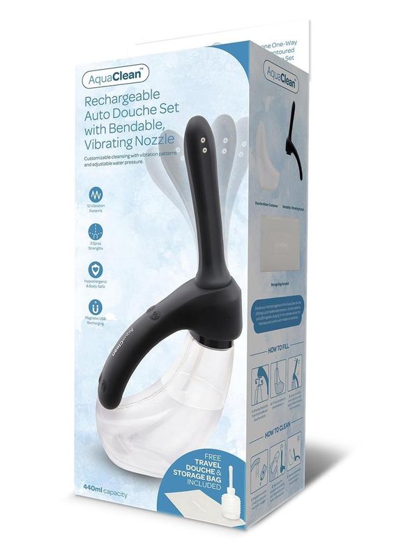 AquaClean Rechargeable Vibrating Auto Douche Set