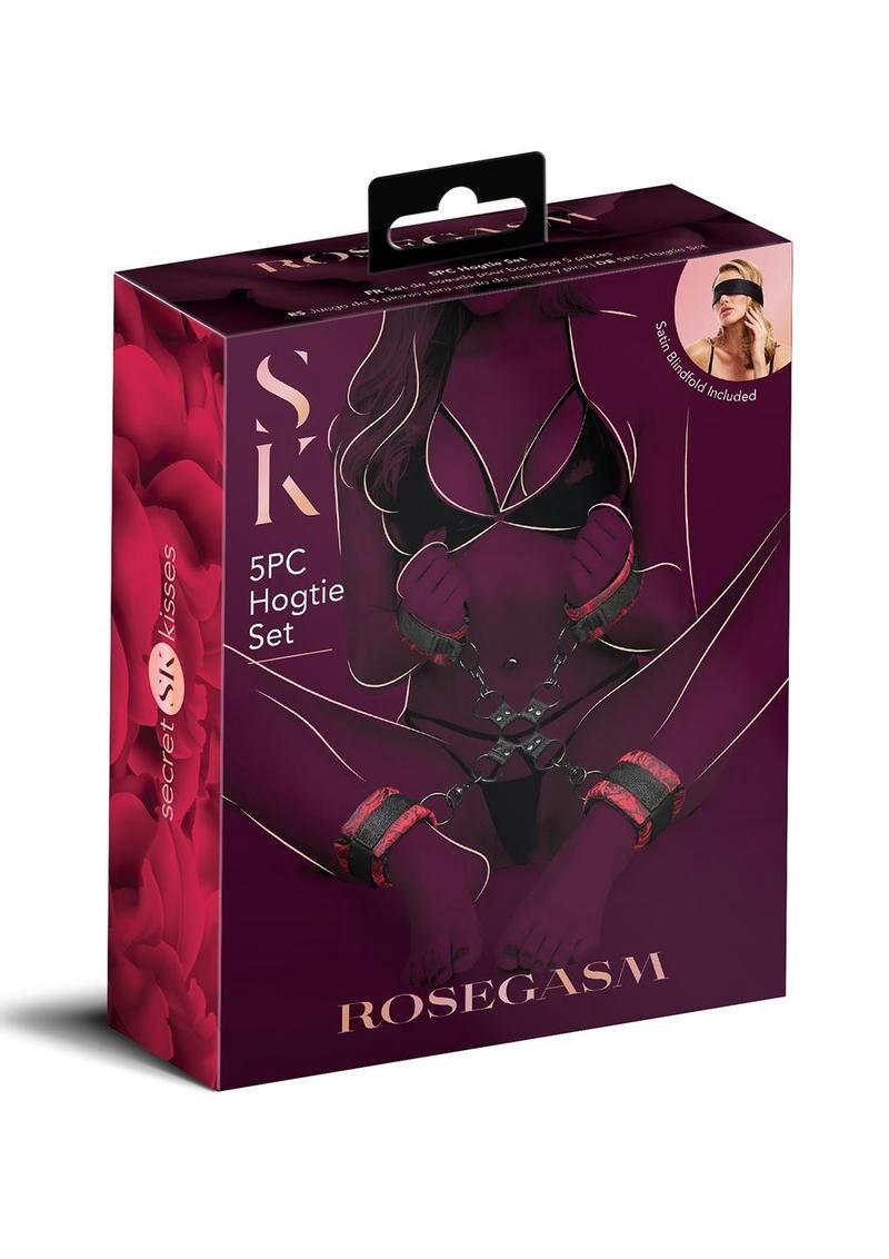Secret Kisses Rosegasm Hogtie with Satin Blindfold Set
