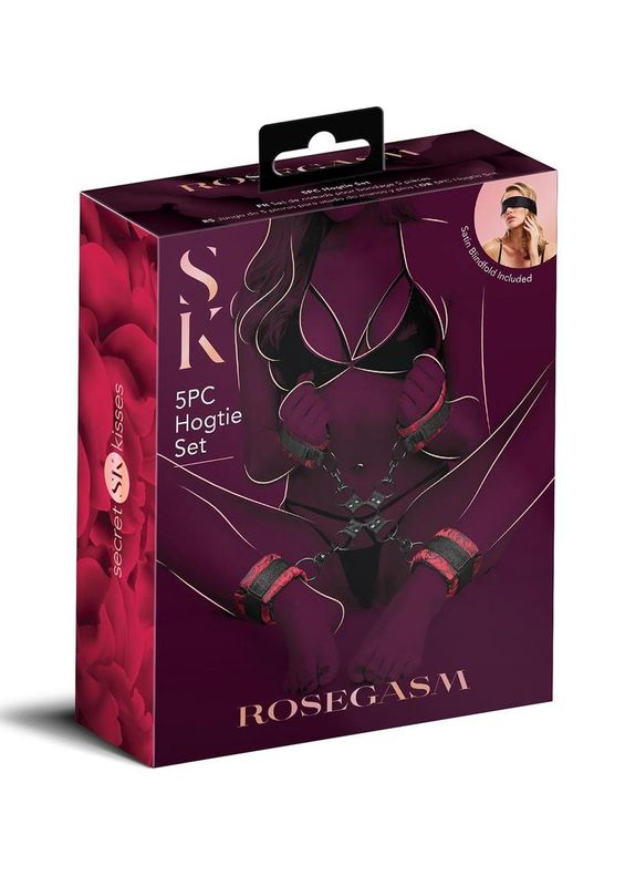 Secret Kisses Rosegasm Hogtie with Satin Blindfold Set