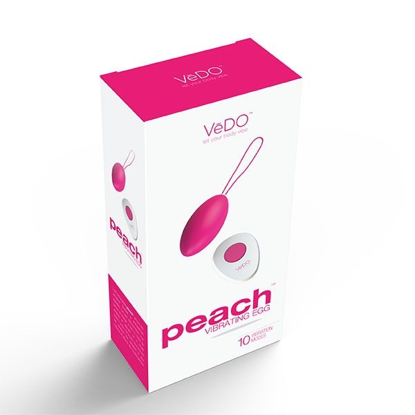 VeDO Peach Rechargeable Silicone Egg Vibrator, Color: Foxy Pink